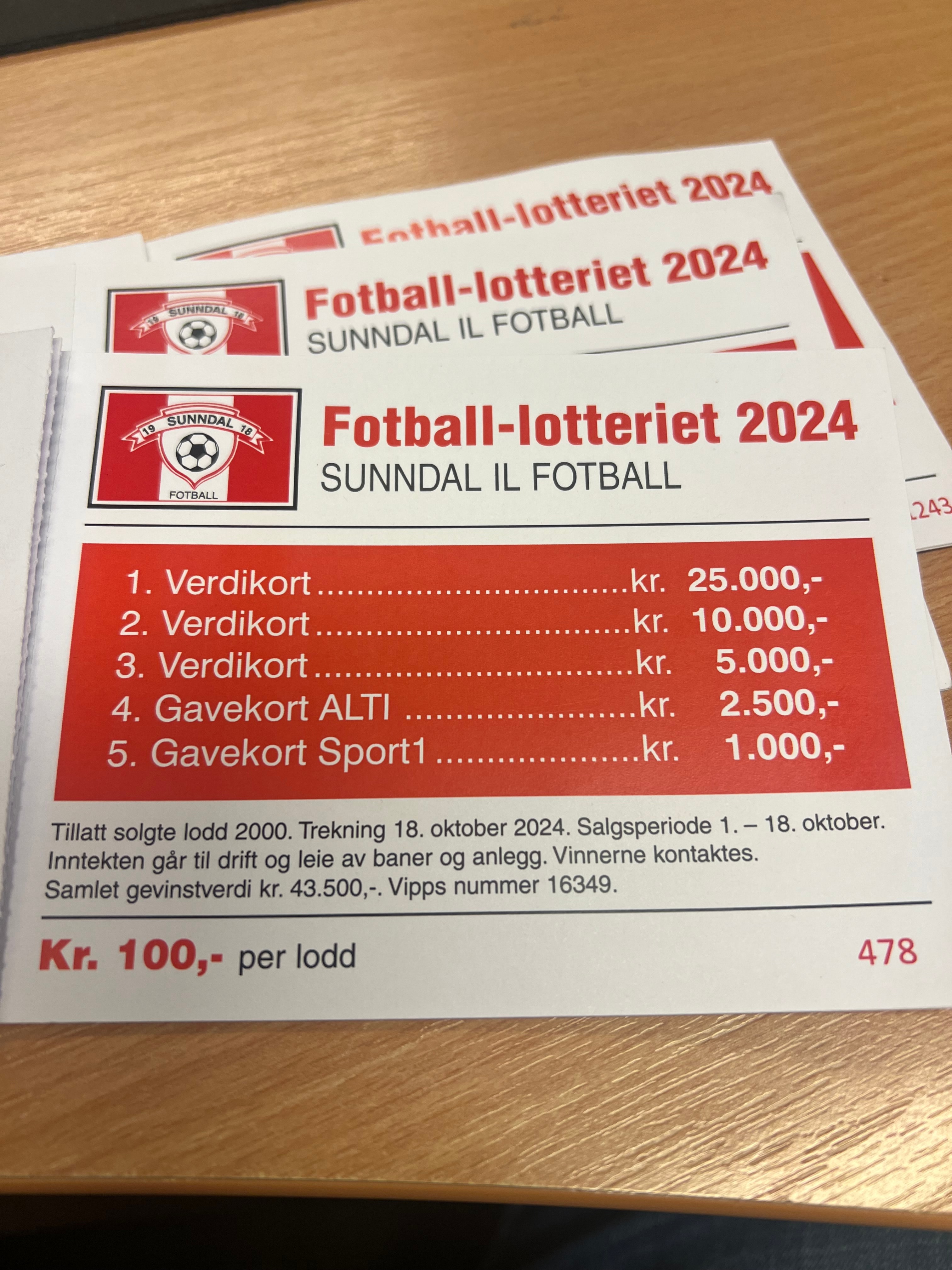 Trekning Fotball-lotteriet 2024